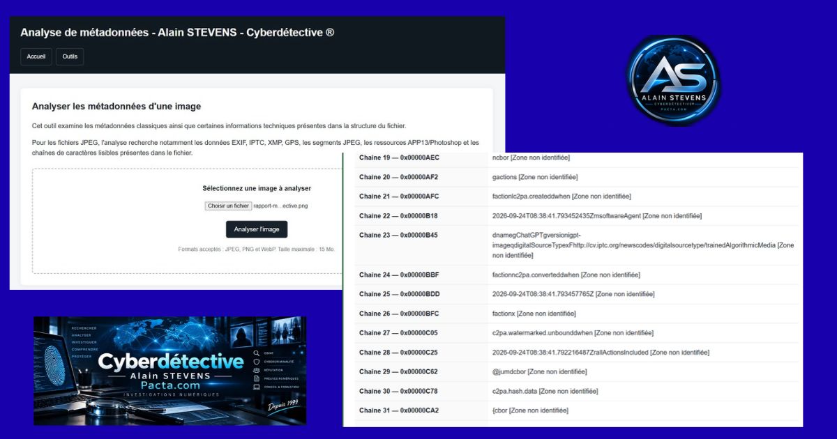 Analyse de métadonnées d'image et photo | Cyberdétective®